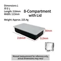 8-cavity skull silicone ice mold in black with lid, dimensions 218x113x50mm - 8-Grid Square (With Lid) / Black