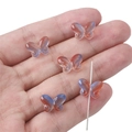 5 pieces of 10x14mm orange and blue gradient butterfly glass beads for DIY jewelry - 10x14mm (20Pcs/Pack) / Blue Brown