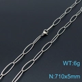 Silver oval link chain necklace with lobster clasp 710x5mm and 6g weight details - Silver Necklace (KN197684-Z)