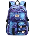 School backpack for girls with galaxy star print and multi-pocket functional design - Bare Bag / Starry Blue