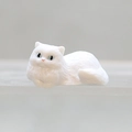Simpatica statuetta di gatto bianco a pelo lungo per bordi con occhi azzurri e naso rosa - Stile Gatto 7