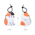 Cute calico cat pattern portable pouch with adjustable black silicone strap and zipper - Cat