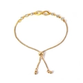 Verstellbares goldenes S925 Silberarmband mit funkelndem Unendlichkeitssymbol und Kristallen - Gold