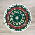 Festlicher Weihnachtsbaumrock mit rot-grünem Karo und Merry Christmas Druckbuchstaben - Grüner Stil / 90cm