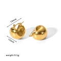 Chunky gold-plated C-shaped stainless steel hoop earrings with 19mm height dimensions - Rounded Chunky C-Shape (HF-E3154)