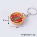 Miniature spicy noodle bowl keychain in golden bowl with detailed scallions and red oil - 3cm Gold Bowl-No.24 (Keychain)