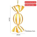 Giant 55cm red and gold glitter candy hanging ornament made of durable PVC for Christmas - 55CM Gold Striped Candy