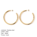 Golden 50mm C-shaped stainless steel hoop earrings for women with 4mm width - 50mm Smooth Style (YE35963)