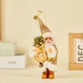 Plush Santa Claus ornament in gold sequins holding gift bag for Christmas decor - Gift Bag (Gold Crackle)
