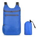 Foldable dark blue outdoor backpack made of lightweight tear-resistant nylon with pouch - Sapphire Blue