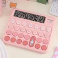 Calculatrice rose avec touches mécaniques rondes et affichage à 12 chiffres - Rose RZ-821 Silencieux