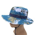 Digital camo boonie hat in blue and white with adjustable chin strap for outdoors - One Size L (58-60cm) / Aviation Digital