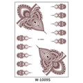 Waterproof dark brown henna mandala temporary tattoo sticker set style W-1009S - Henna Mandala Multiple Patterns (W-1009S)