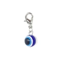 Detalle del colgante de ojo turco azul en resina con cierre de langosta plateado - Azul oscuro