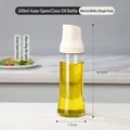 Bouteille d'huile 500ml en verre anti-fuite avec couvercle automatique blanc riz - 500ml / Nouveau Modèle / Beige