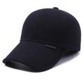 Men's winter navy blue baseball cap with waffle texture and fleece lining for warmth - Adjustable / Navy Blue