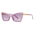 Modern cat-eye sunglasses with purple translucent frames and gradient pink lenses - Purple Frame/Purple Gradient Lens