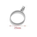 25mm silver stainless steel round bezel tray pendant for DIY jewelry making - Round / Steel