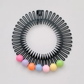 Schwarzer Haarkamm für Mädchen mit sieben bunten runden Perlen für das Haarstyling - 7# Bunte Kreise