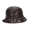 Bob unisexe en velours noir avec motif de losanges à paillettes dorées - Base Noire Style Losanges Paillettes Dorées (A)