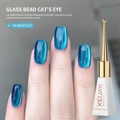 XEIJAYI Cat Eye Nail Polish in 05 Night Elf dark blue sparkling finish UV LED gel - Porcelain White Glass Bead 05