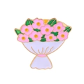 Elegant gold alloy napkin ring with pink rose flower design for wedding table decor - Z1069-2 (Pink Flower Bouquet White Wrap)
