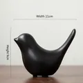 Minimalist black ceramic bird ornament with matte finish, width 11cm and height 9cm - Large / Black
