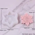 Molde de silicona copo de nieve 3D para velas con medidas y jabón rosa terminado en foto - 1# (10.5x9.2cm) / Blanco