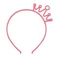 Close-up of a pink crown headband with inner teeth for a secure and comfortable fit - Luminous Crown / Rose Red