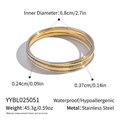 Gedetailleerde maattabel voor goud- en zilverkleurige stapelbare roestvrijstalen armbanden - Goud en Zilver Afwisselend 3-delige Set (YYBL025051)