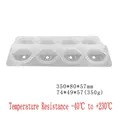 White 8-cavity lemon mousse silicone cake mold 350x80x57mm for baking and desserts - 4-Cavity 3D Lemon Mousse Mold / White