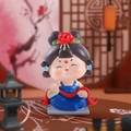 Cute cartoon Tang Dynasty girl figurine in royal blue dress for creative desk decor - Playing Chess Style Fridge Magnet (1056-11B)