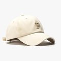Beige cotton baseball cap featuring 3D letter P embroidery and breathable cotton twill - Beige