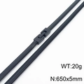 Unisex matte black snake chain necklace in stainless steel 650x5mm size 20g - Necklace (KN237506-KFC) / Black Necklace