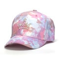 Casquette de baseball fille dégradée pailletée avec couronne de strass rose et bleu - Style Couronne Pailletée Tie-Dye Rose Violet (A)