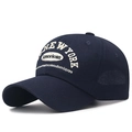 Dunkelblaue Baseballkappe mit New York Stickerei und atmungsaktivem Mesh für Sonnenschutz - Marineblau