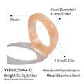 Detalles de un brazalete de resina grueso con 6,5 cm de diámetro en color melocotón - Albaricoque (YYBL025064-D)