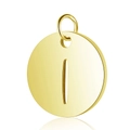 Pendentif lettre I dorée en acier inoxydable pour la création de bijoux DIY élégants - Or Lettre Creuse I (T514G-I)
