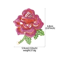 Rose brooch with pink purple orange crystals and green leaves in golden finish - XD825056 Gradient Rose