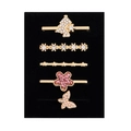 Detailed view of 5-piece gold watch band charms with snowflake and pearl butterfly - D3035 Christmas Tree/Flower/Pearl Butterfly Set 25