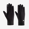 Men's black winter thermal gloves with touch screen fingertips and stylish wrist buckle - One Size / Black