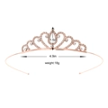 Couronne de princesse coeur en or rose avec strass, dimensions 4,9 x 1,5 pouces enfant - Couronne creuse courbe de cœur en or rose (Style 41)