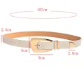 Women's woven champagne gold belt with irregular golden metal buckle, 107cm long - Beige Suede