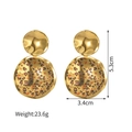 Golden spiral drop earrings with leopard print shells and minimalist geometric studs - Leopard Round Shape (E956-yuan)