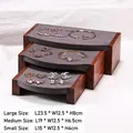 Walnut Tiered Display Stand Set Step Cut