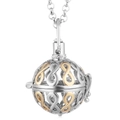 Collier médaillon évidé argenté et doré avec motif infini pour huiles essentielles - Argent Or Médaillon Infini (28)