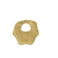 Absorbent yellow muslin cotton baby bib with snap closure for infants and toddlers - Egg Yellow