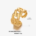 Anillo de cadena en acero inoxidable chapado en oro 18K ajustable de 1,7 cm - Dorado