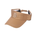 Detailansicht des khakifarbenen Visors mit bouclé Buchstabe B Stickerei und sauberen Nähten - 58cm (Einheitsgröße) / Khaki