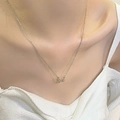 Elegant silver bow pendant necklace for women with minimalist butterfly knot design - Silver Minimalist Bow Knot Necklace (XL1848)